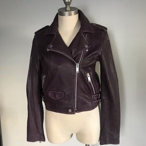 Amaryllis purple leather jacket size S
